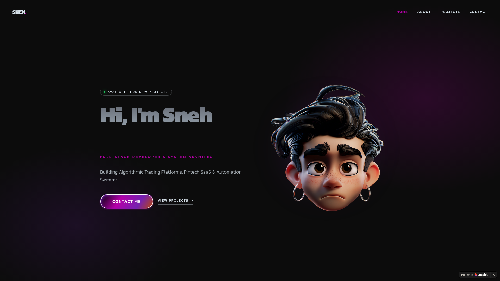 Sneh Jaiswal — Personal Portfolio screenshot